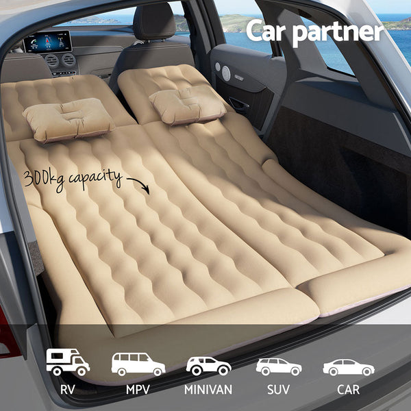 Weisshorn Car Mattress 175X130 Inflatable Suv Back Seat Camping Bed Beige Sleeping Bags