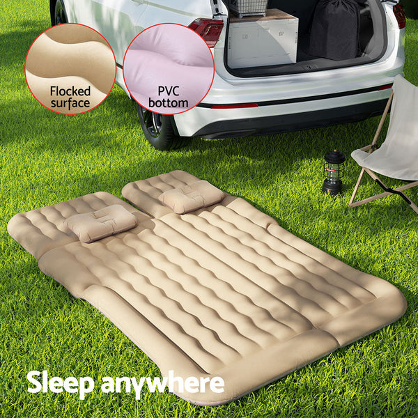 Weisshorn Car Mattress 175X130 Inflatable Suv Back Seat Camping Bed Beige Sleeping Bags