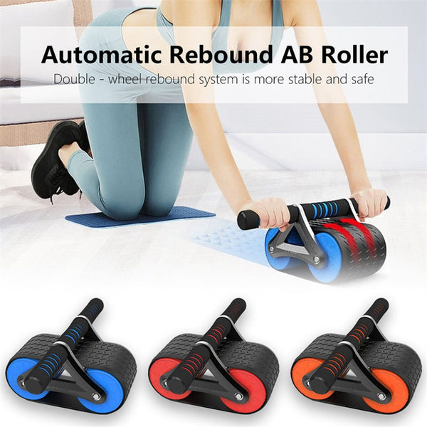 Double Wheel Abdominal Exerciser Women Men Automatic Rebound Roller Waist Trainer Gym Sports Home Devices Abdominal Machines