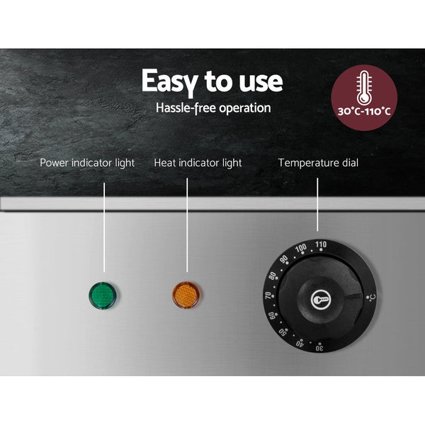 Devanti Commercial Food Warmer Bain Marie Electric Buffet Pan Stainless Steel Countertop Food Warmers