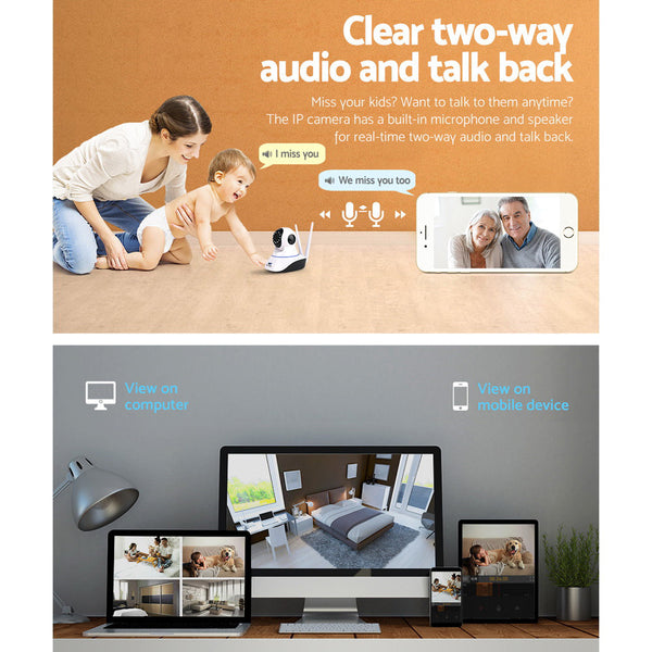 Ul Tech Set Of 2 1080P Ip Wireless Camera White Ip & Smart Security Camera Systems