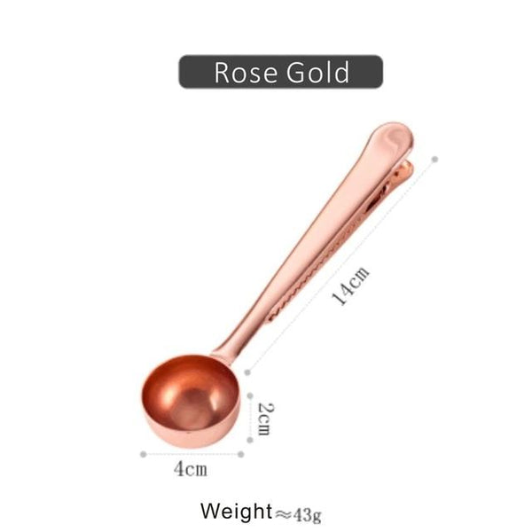 Multi Purpose Stainless Steel Coffee Scoop With Clip Scoops