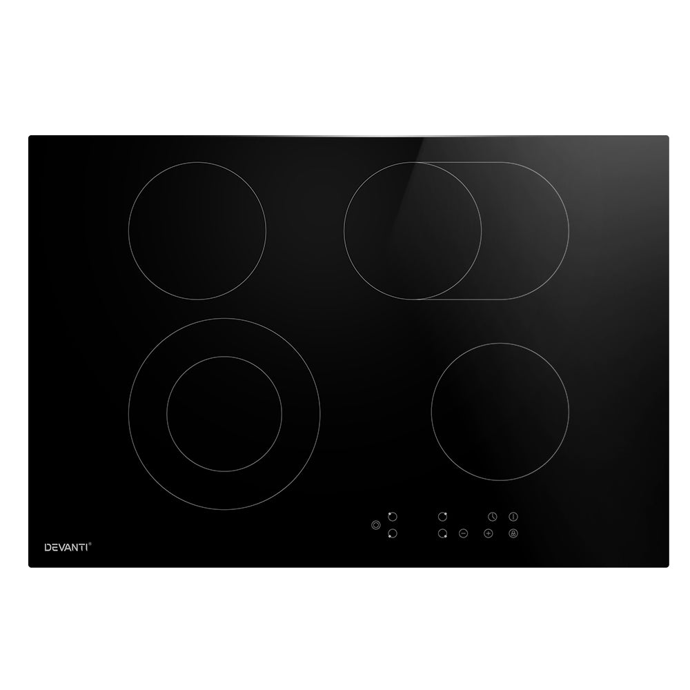 Devanti Ceramic Cooktop 77Cm Electric Cooker 4 6 Burner Stove Hob Touch Control Cooktops