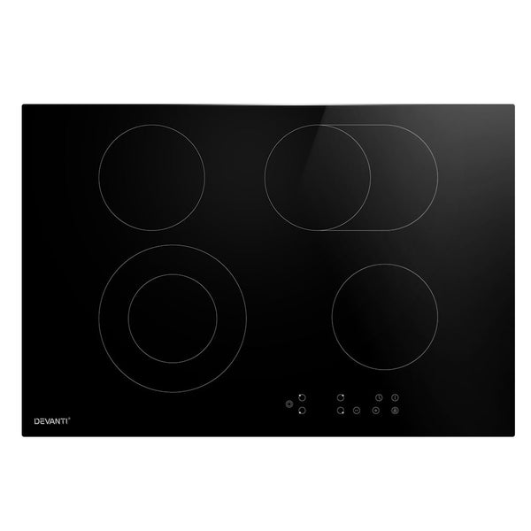 Devanti Ceramic Cooktop 77Cm Electric Cooker 4 6 Burner Stove Hob Touch Control Cooktops