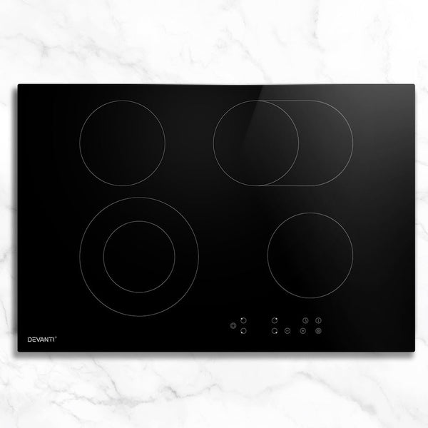 Devanti Ceramic Cooktop 77Cm Electric Cooker 4 6 Burner Stove Hob Touch Control Cooktops