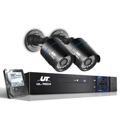 Ul-Tech Cctv Security System 2Tb 4Ch Dvr 1080P Camera Sets