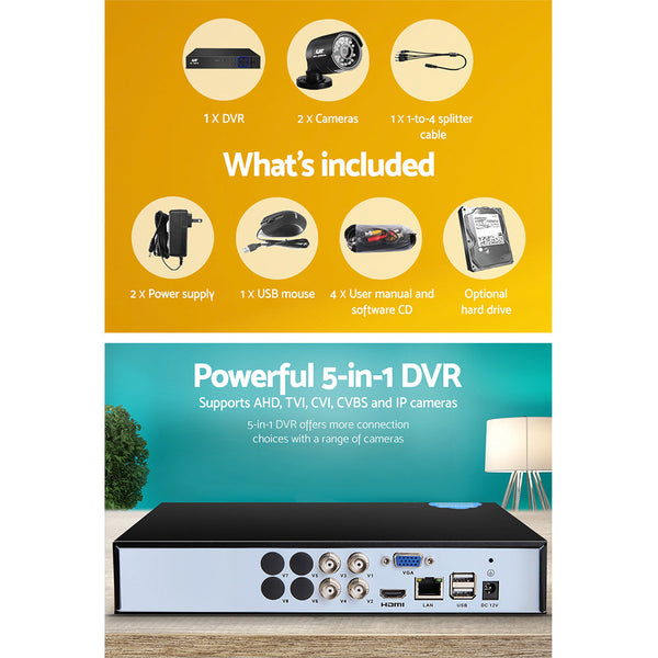 Ul Tech Cctv Security System 2Tb 4Ch Dvr 1080P Camera Sets Ip & Smart Security Camera Systems