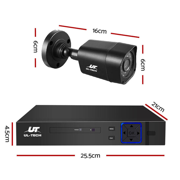 Ul-Tech Home Cctv Security System Camera 4Ch Dvr 1080P 1500Tvl 1Tb Outdoor