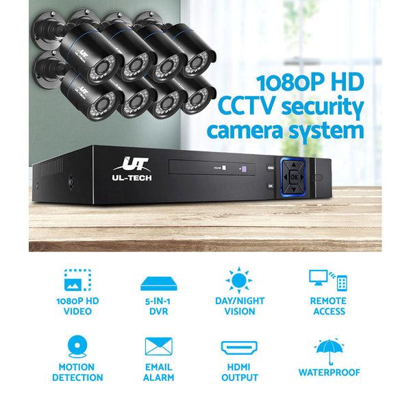 Ul-Tech 1080P Channel Hdmi Cctv Security Camera With 1Tb Hard Drive