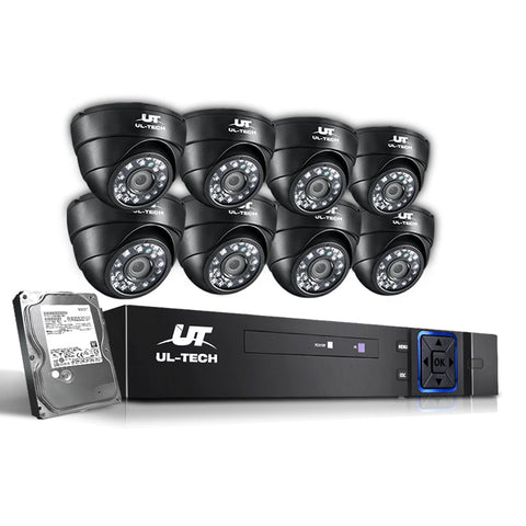 Ul-Tech Cctv Security System 2Tb 8Ch Dvr 1080P Camera Sets
