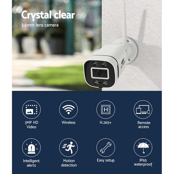 Ul Tech 3Mp Wireless Cctv Security Camera System Wifi Outdoor Home 2 Cameras Set Security Cameras