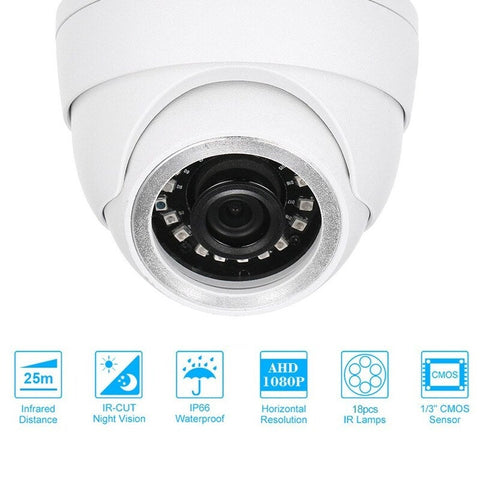 Cctv Camera 1 / 3 Inch Cmos Color 1080P High Resolution 18 Lamps Nightvison Indoor Dome Analog Security
