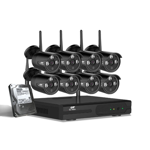 Ul-Tech Cctv Wireless Security System 2Tb 8Ch Nvr 1080P Camera Sets