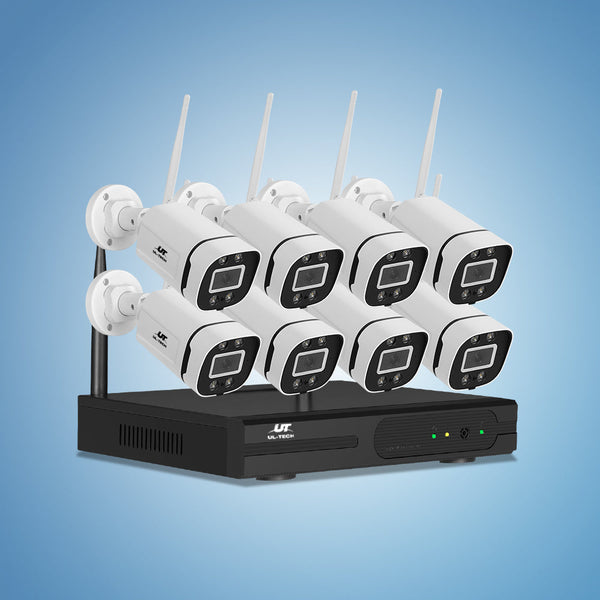 Ul Tech 3Mp Wireless Cctv Security Camera System Home Ip Cameras Wifi 8Ch Nvr Security Cameras