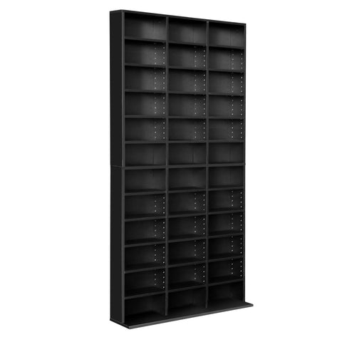 Artiss Book Storage Shelf Rack Unit Black Cd & Video Racks