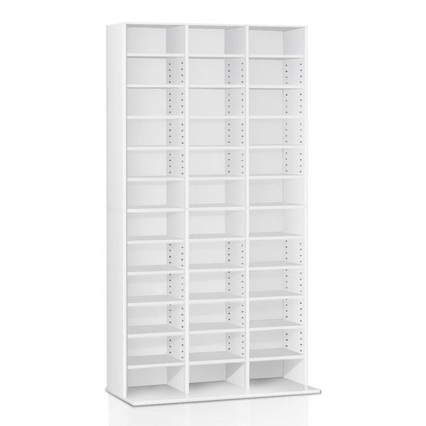 Artiss Book Storage Shelf Rack Unit White Cd & Video Racks