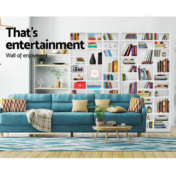 Artiss Book Storage Shelf Rack Unit White Cd & Video Racks