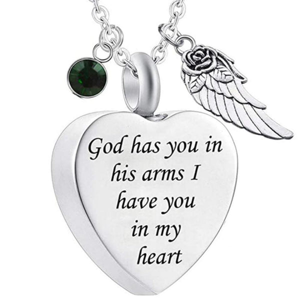 Veile Studios Heart Shaped Wing Urn Funeral Cremation Jewelry Necklace Pendant New Unisex Necklaces & Pendants