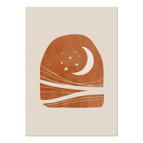 Celestial Canvas Abstract Lanscape Sun Moon Prints Posters & Prints