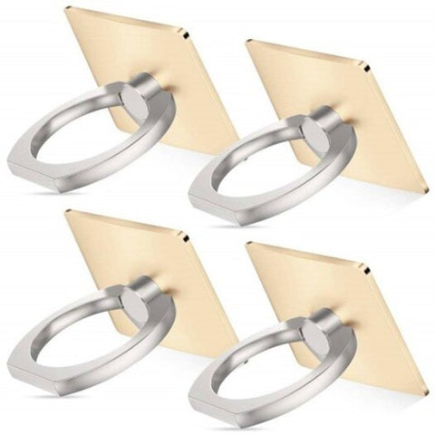 Cell Phone Finger Ring Stand 360 Degrees Rotation Holder 4Pcs Champagne Gold