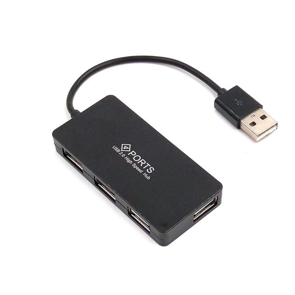 15Cm 4 Port Usb 2.0 Hub Mini Ultra Thin Splitter Cable Adapter Pclaptop Black Usb Cables Hubs & Adapters