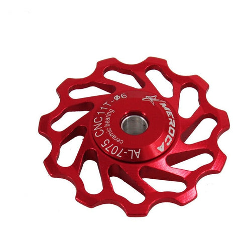 Ceramic Bearing Mountain Bike Road Bicycle 11T Rear Guide Pulley Red