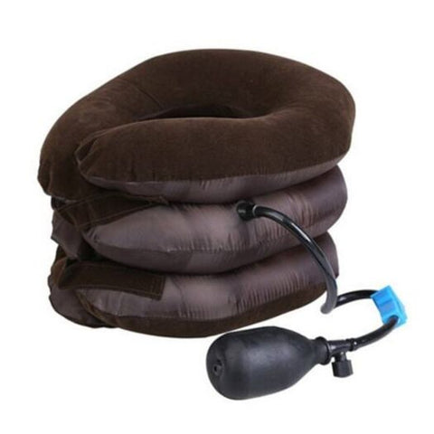 Cervical Neck Vertebra Traction Brace Massager Deep Brown Massagers