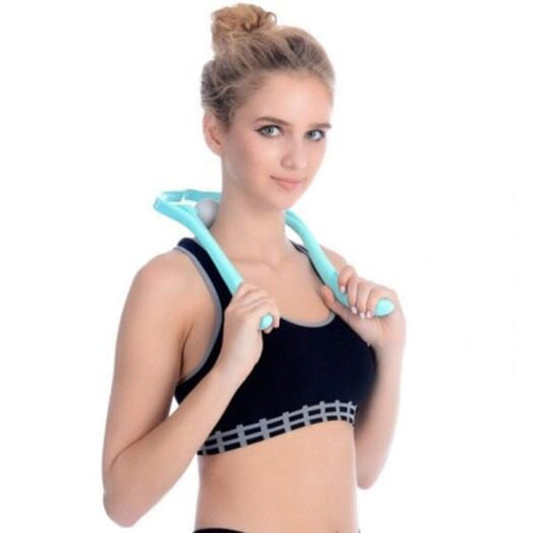 Cervical Vertebra Massage Dual Ball Neck Massager Double Trigger Shoulder Massaging Tool Tron Blue Massagers