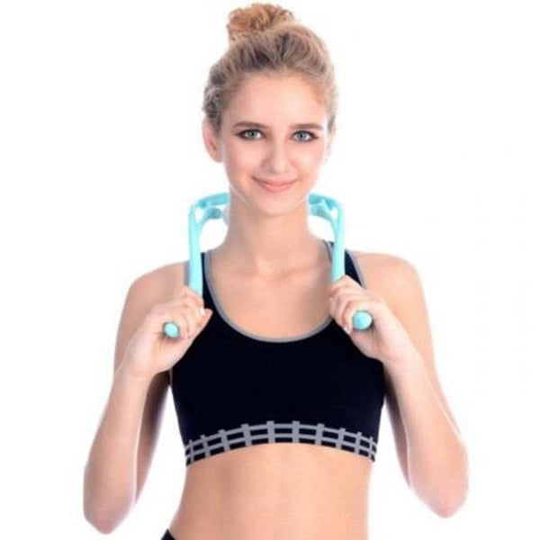 Cervical Vertebra Massage Dual Ball Neck Massager Double Trigger Shoulder Massaging Tool Tron Blue Massagers