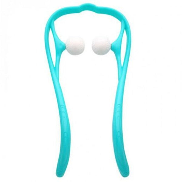 Cervical Vertebra Massage Dual Ball Neck Massager Double Trigger Shoulder Massaging Tool Tron Blue Massagers