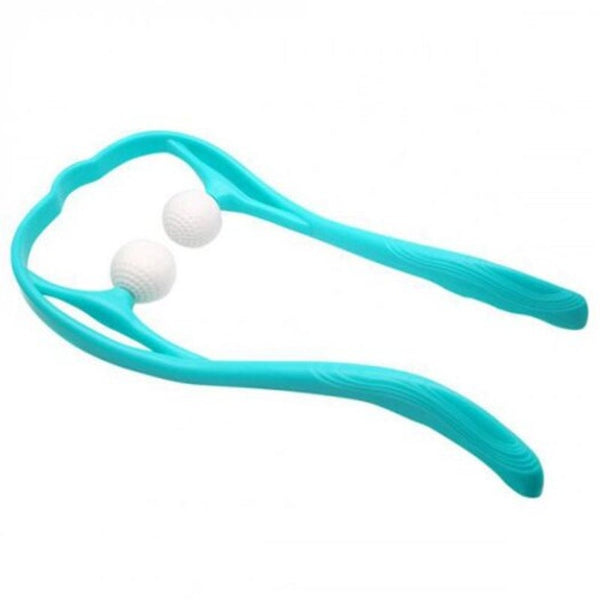 Cervical Vertebra Massage Dual Ball Neck Massager Double Trigger Shoulder Massaging Tool Tron Blue Massagers