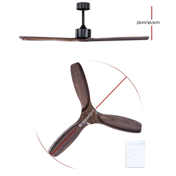 Devanti 52'' Ceiling Fan With Remote Control Fans 3 Blades Timer 1300Mm Ceiling Fans