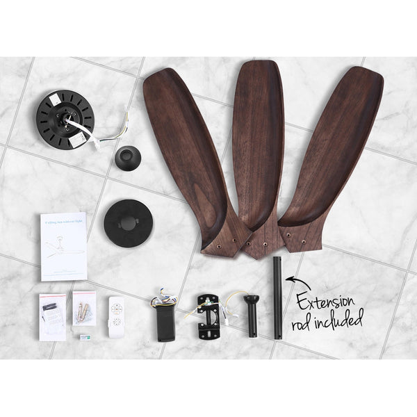 Devanti 52'' Ceiling Fan With Remote Control Fans 3 Blades Timer 1300Mm Ceiling Fans