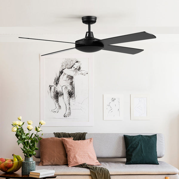 Devanti 52'' Ceiling Fan W/Remote Black Ceiling Fans