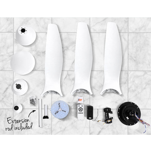 Devanti 64'' Dc Motor Ceiling Fan With Light Led Remote Control Fans 3 Blades Ceiling Fans