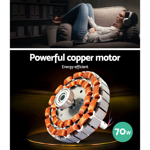 Devanti 52'' Ceiling Fan W/Light W/Remote Timer Black Cooktops