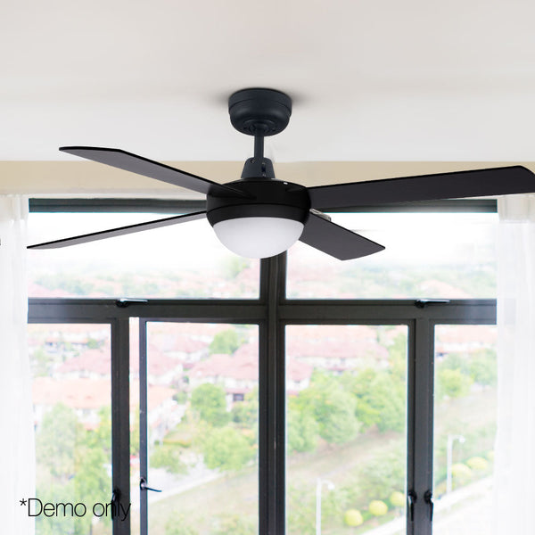 Devanti 52'' Ceiling Fan W/Light W/Remote Timer Black Cooktops