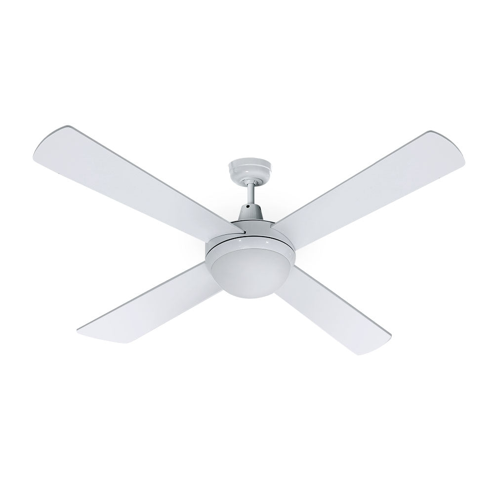 Devanti 52'' Ceiling Fan W/Light W/Remote Timer White Ceiling Fans