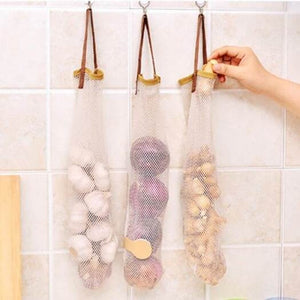 Reusable Grocery Bags Fruit Vegetable Onion Mesh String Organizer Short Handle Net