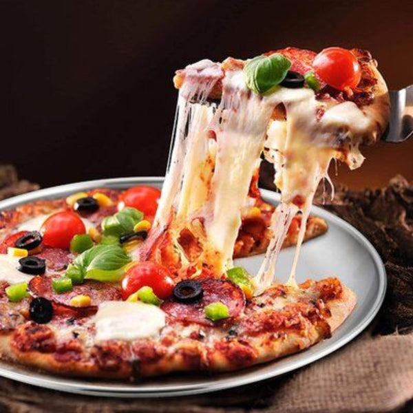 8 Inch Pizza Tray Aluminum Round Rimmed Non Stick Baking Pan For Kitchen Baking Trays