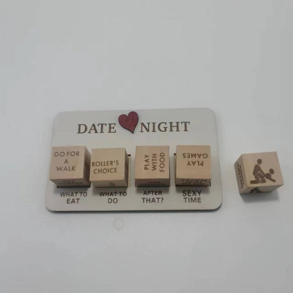 Dice Wooden Date Night Modern Minimalist Board Game Set Couple