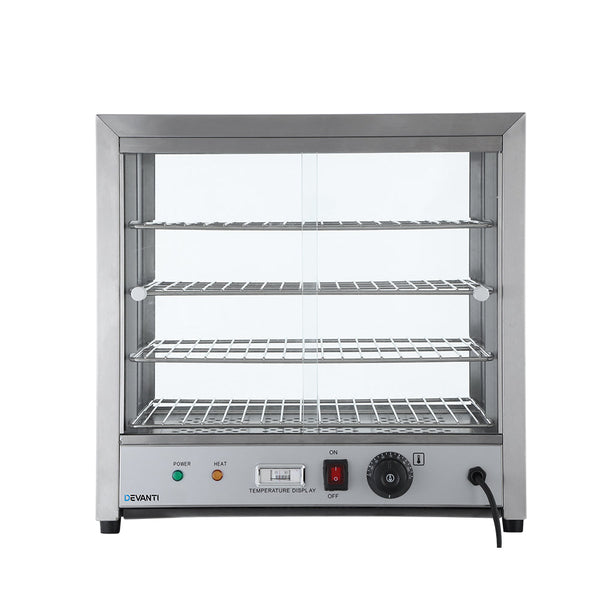 Devanti Commercial Food Warmer Pie Hot Display Showcase Cabinet Stainless Steel Countertop Food Warmers