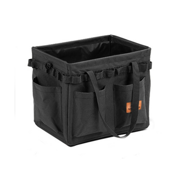 Black Heavy Duty Foldable Outdoor Camping Storage Box Oxford Cloth Collapsible Gear Organizer Tote With Pockets Storage Boxes