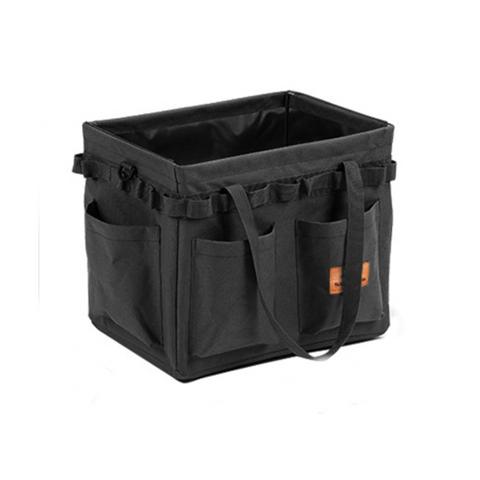Black Heavy Duty Foldable Outdoor Camping Storage Box Oxford Cloth Collapsible Gear Organizer Tote With Pockets Storage Boxes