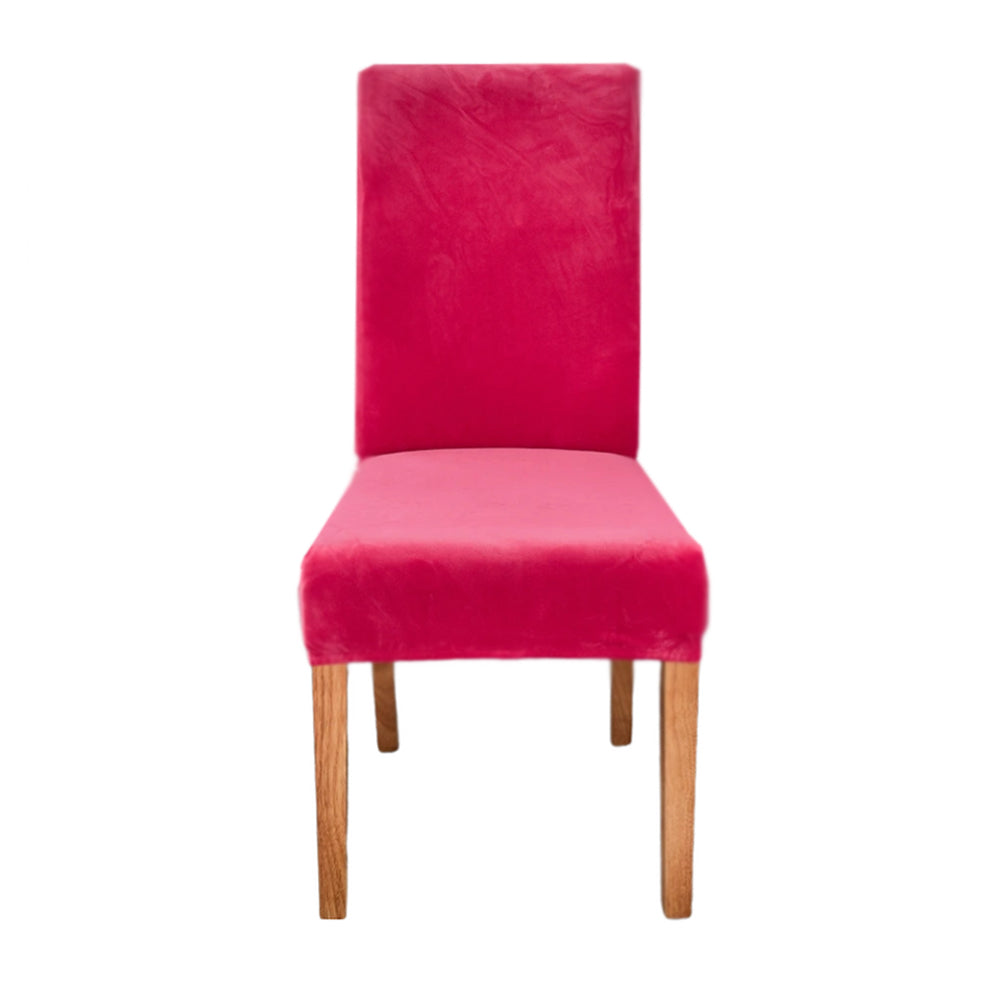 Rose Red Velvet Plush Stretch Slipcover Elastic Spandex Chair Cover For Furniture Slipcovers
