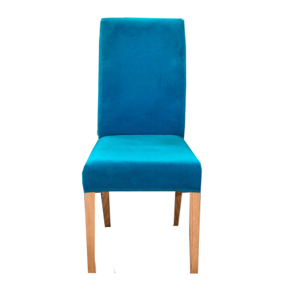 Blue Velvet Plush Stretch Slipcover Elastic Spandex Chair Cover For Dining Room Kitchen Wedding Banquet Hotel Slipcovers