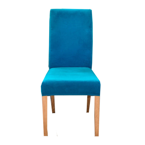 Blue Velvet Plush Stretch Slipcover Elastic Spandex Chair Cover For Dining Room Kitchen Wedding Banquet Hotel Slipcovers