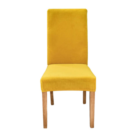 Turmeric Velvet Plush Stretch Slipcover Elastic Spandex Chair Cover For Dining Room Kitchen Wedding Banquet Hotel Slipcovers