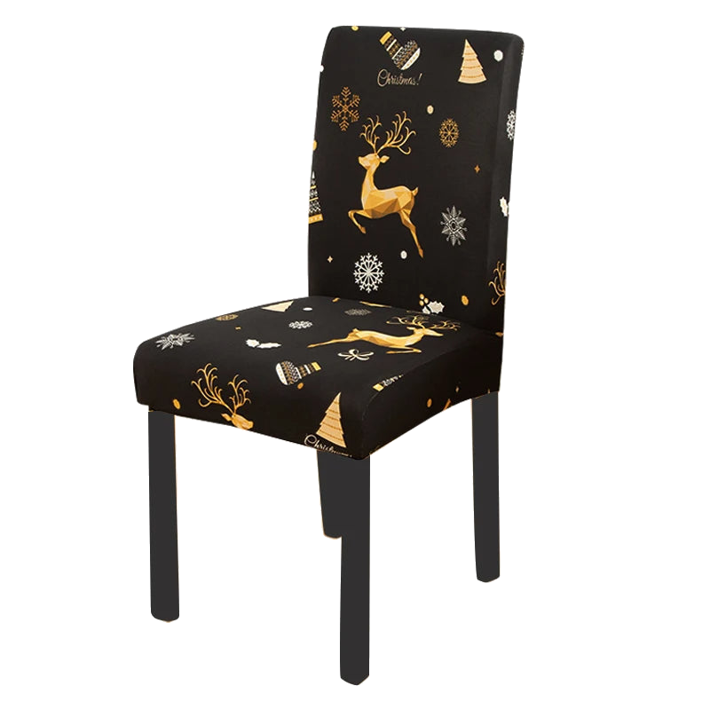 Chair Cover Black With Gold Icon Design For Dining Room Kitchen Events Slipcovers