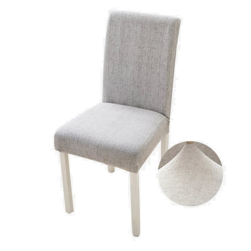 Chair Cover Dirty White Plain Design With Elastic Material For Dining Room Slipcovers